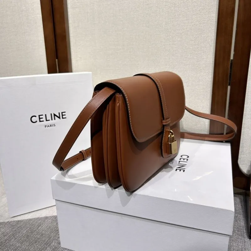 Alternative view of Celine Brown Leather Satchel Crossbody Bag 303