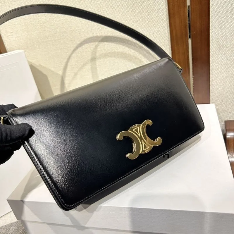 Celine Black Leather Shoulder Bag 304 - Image 3