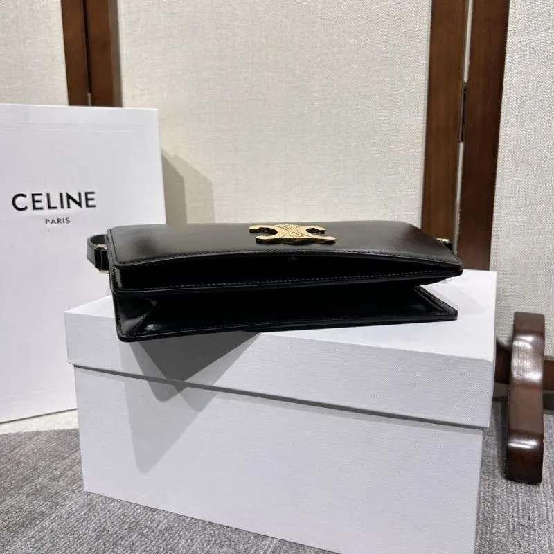 Celine Black Leather Shoulder Bag 304 - Image 6