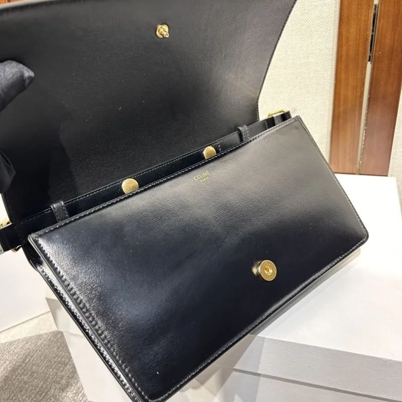 Celine Black Leather Shoulder Bag 304 - Image 7