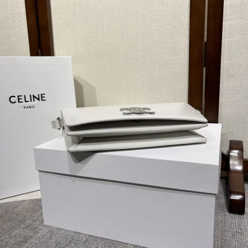 Celine White Leather Shoulder Satchel Bag 305 - Image 5