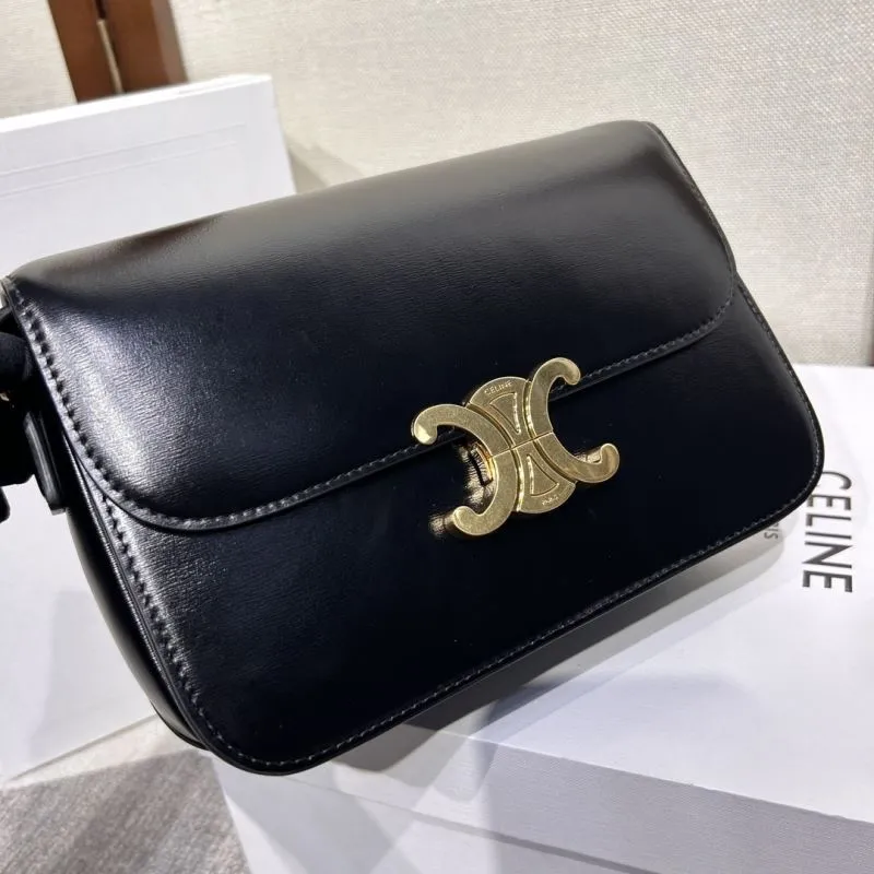 Celine Black Leather Satchel Bag 307 - Image 5