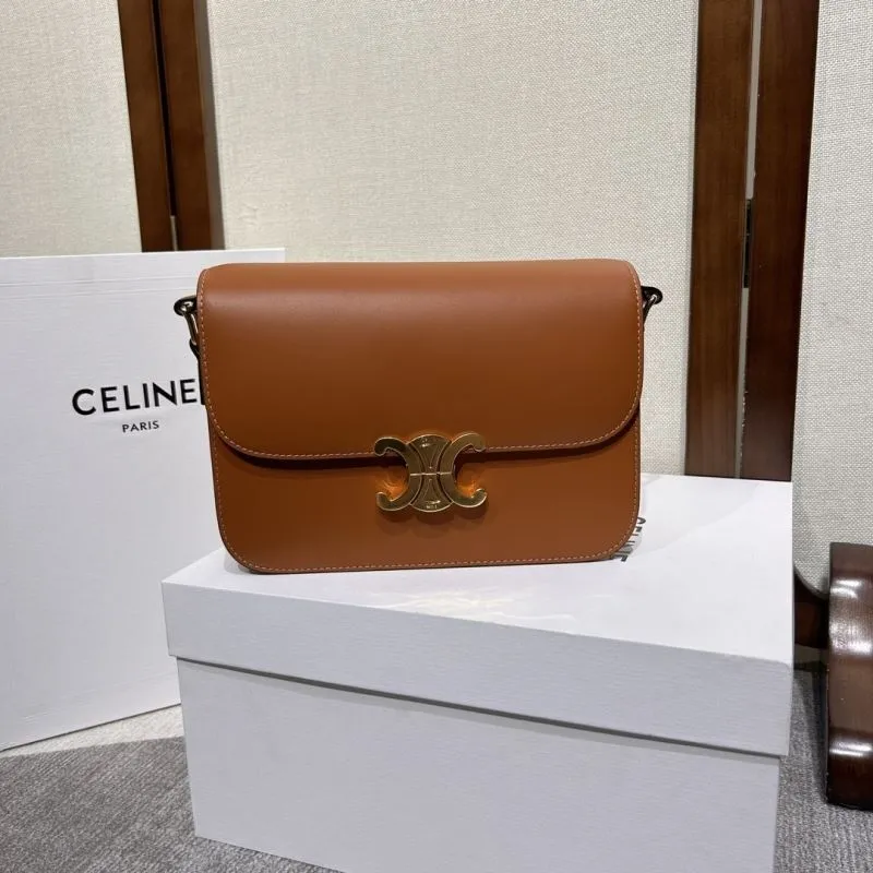 Celine Brown Leather Satchel Bag 308