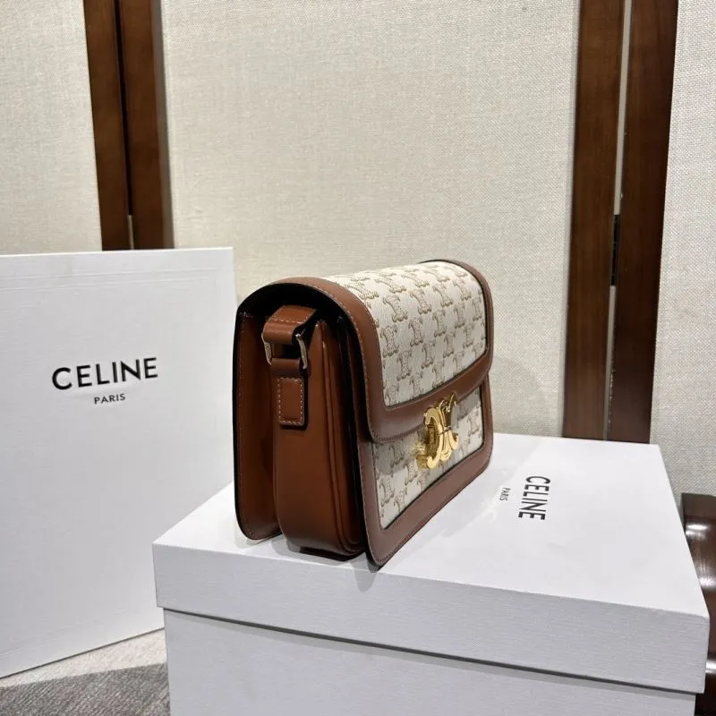 Alternative view of Celine 309 White Brown Satchel Handbag