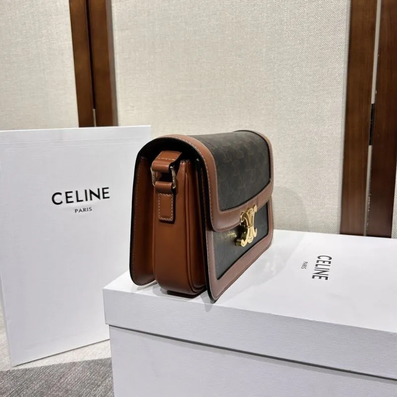 Alternative view of Celine Black Tan Monogram Crossbody Satchel Bag