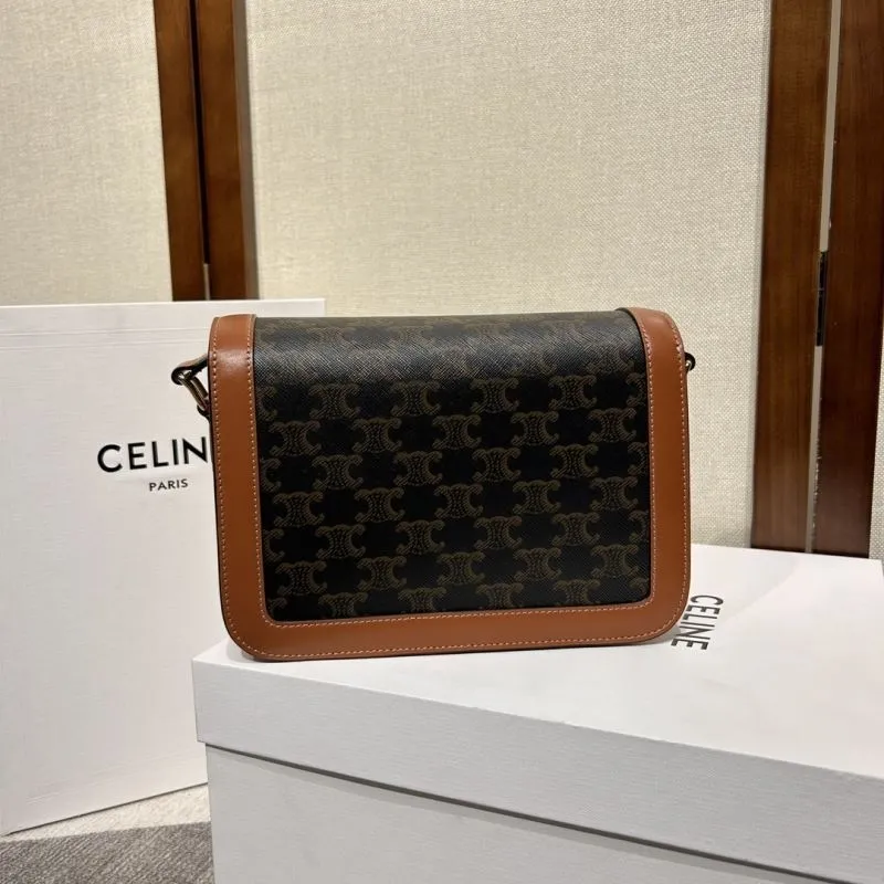 Celine Black Tan Monogram Crossbody Satchel Bag - Image 3