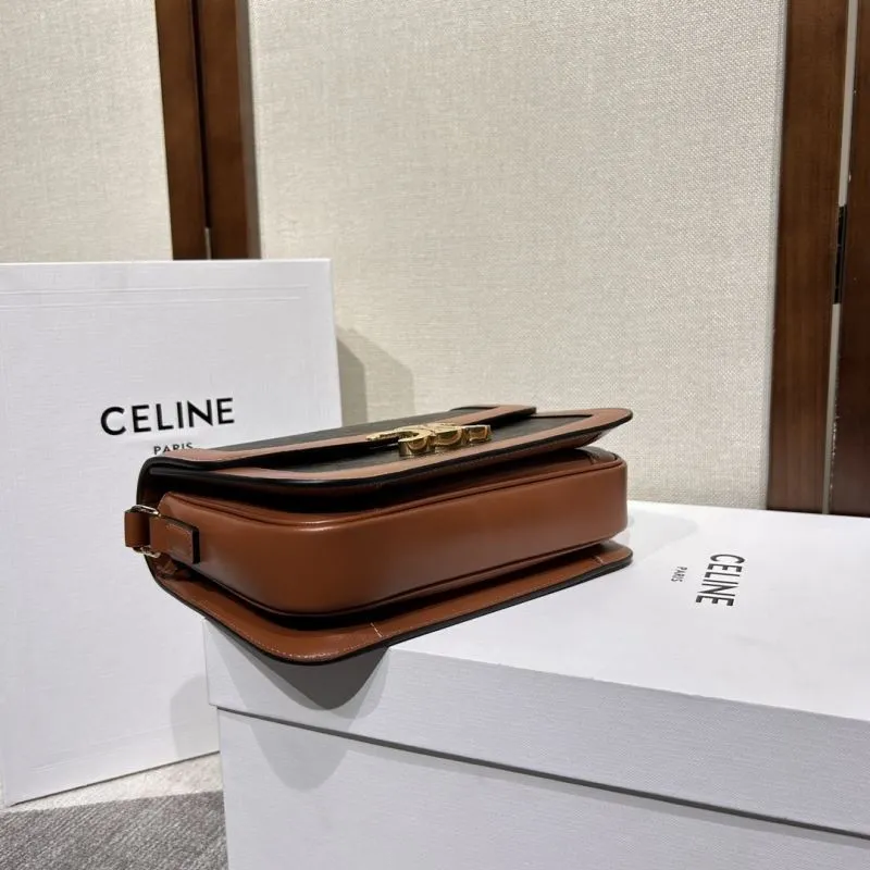 Celine Black Tan Monogram Crossbody Satchel Bag - Image 4