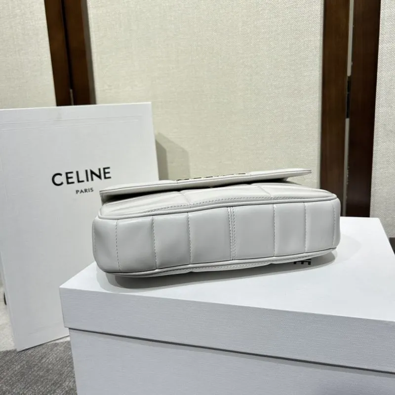 Celine White Quilted Chain Satchel Bag 313 - Image 4