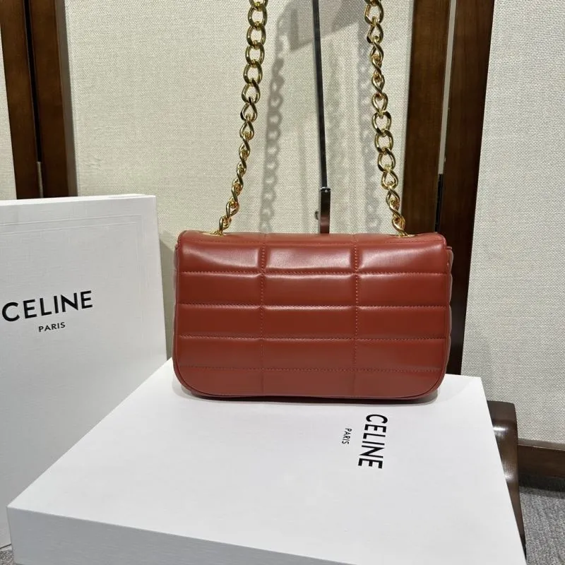 Celine Quilted Chain Shoulder Bag Terracotta 314 - Image 3