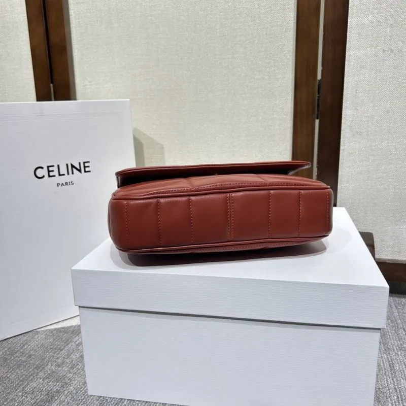 Celine Quilted Chain Shoulder Bag Terracotta 314 - Image 4
