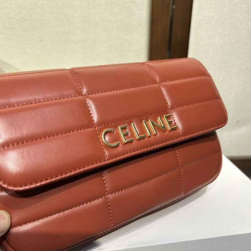 Celine Quilted Chain Shoulder Bag Terracotta 314 - Image 5