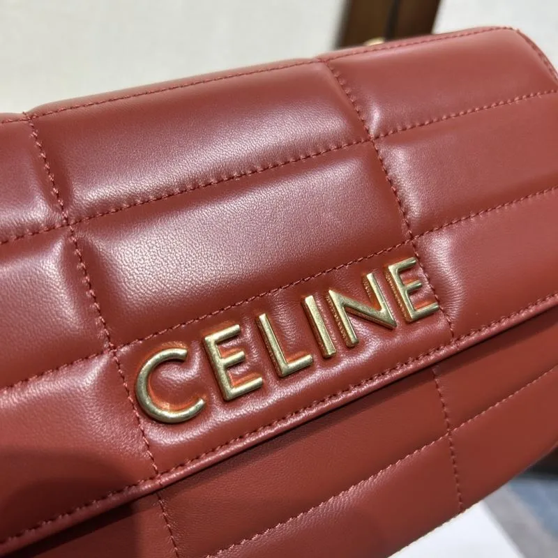 Celine Quilted Chain Shoulder Bag Terracotta 314 - Image 6