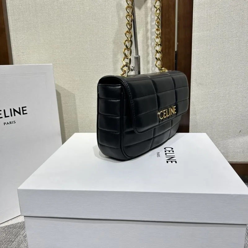 Alternative view of Celine Black Quilted Chain Satchel Bag 315