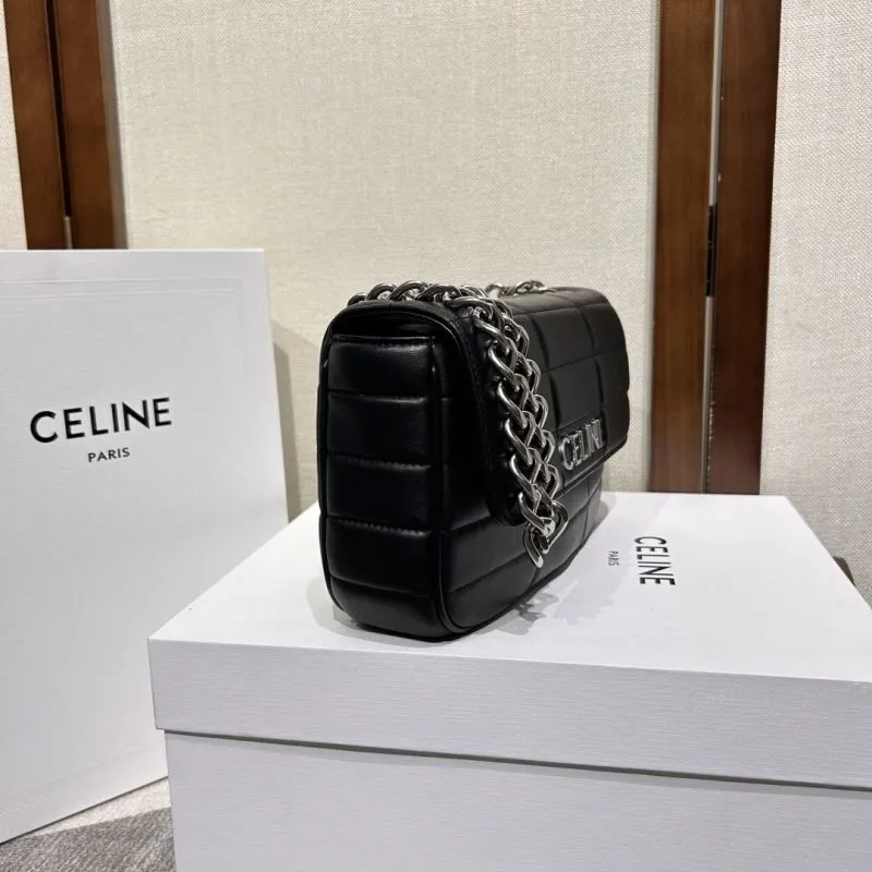Alternative view of Celine Black Quilted Chain Satchel Bag