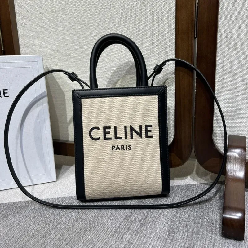 Celine Paris Mini Canvas Crossbody Tote Bag