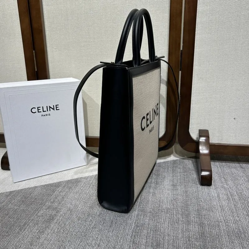 Alternative view of Celine Beige Black Canvas Tote Bag 322