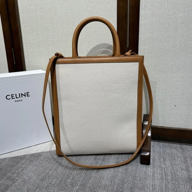 Celine Paris Canvas Leather Tote Bag 323 - Image 3
