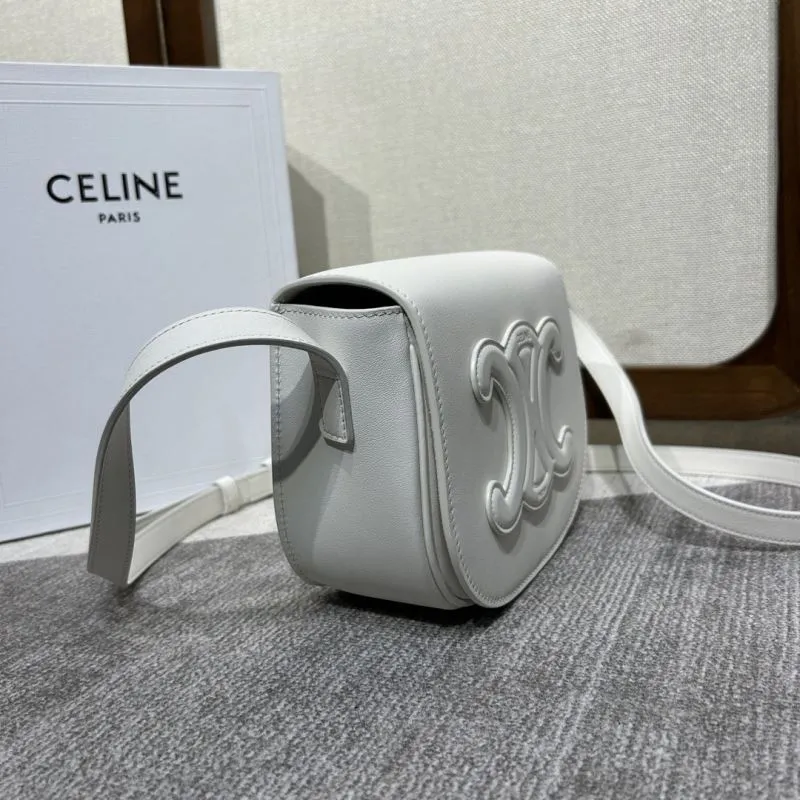 Alternative view of Celine White Crossbody Saddle Bag 324