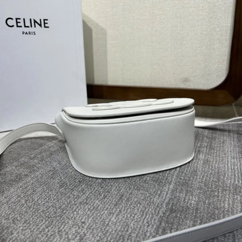 Celine White Crossbody Saddle Bag 324 - Image 4