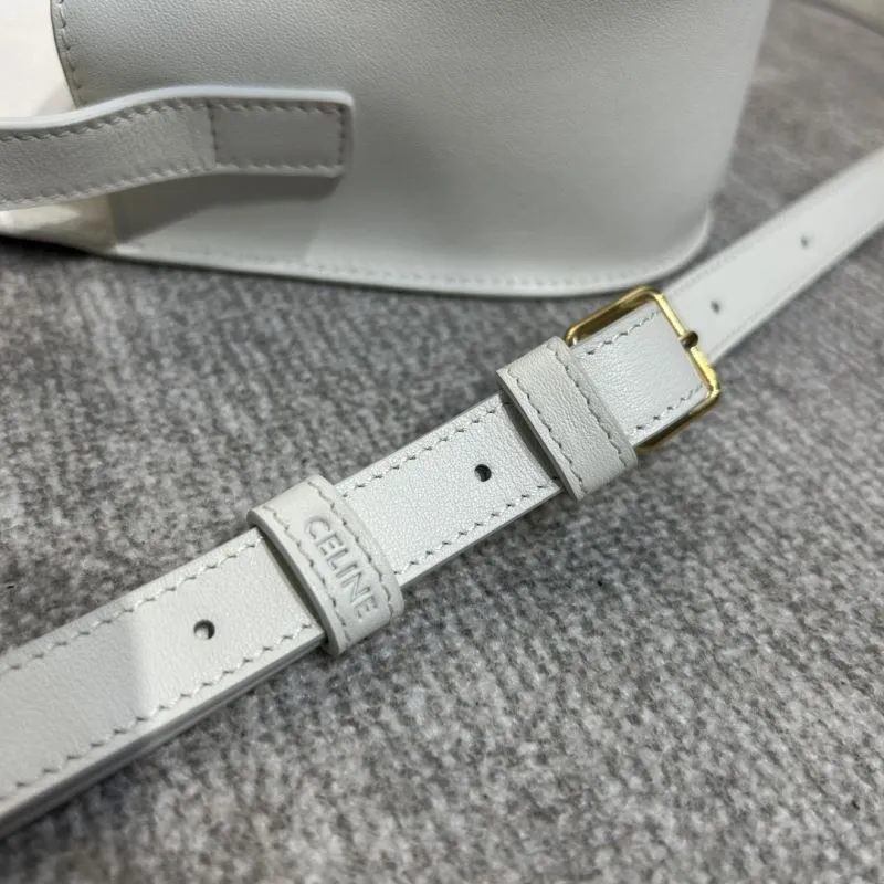 Celine White Crossbody Saddle Bag 324 - Image 6