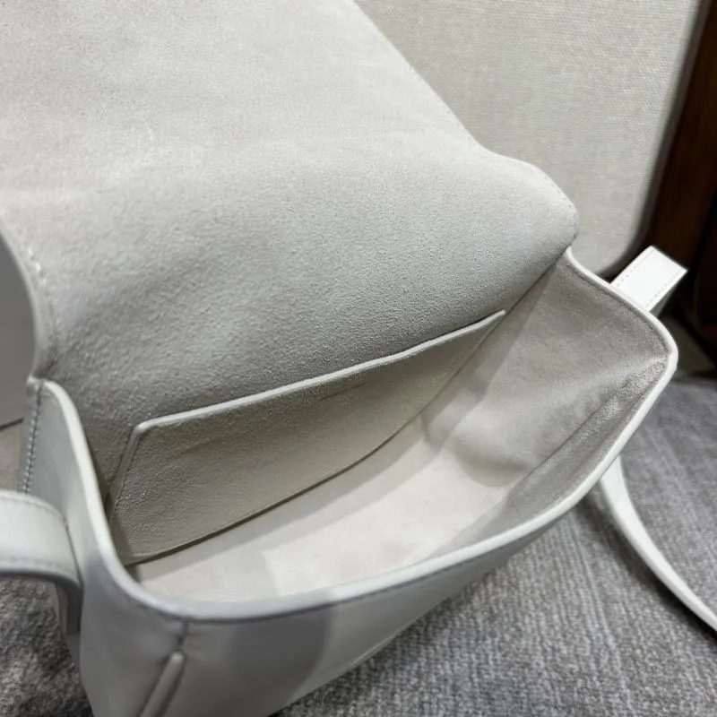 Celine White Crossbody Saddle Bag 324 - Image 8