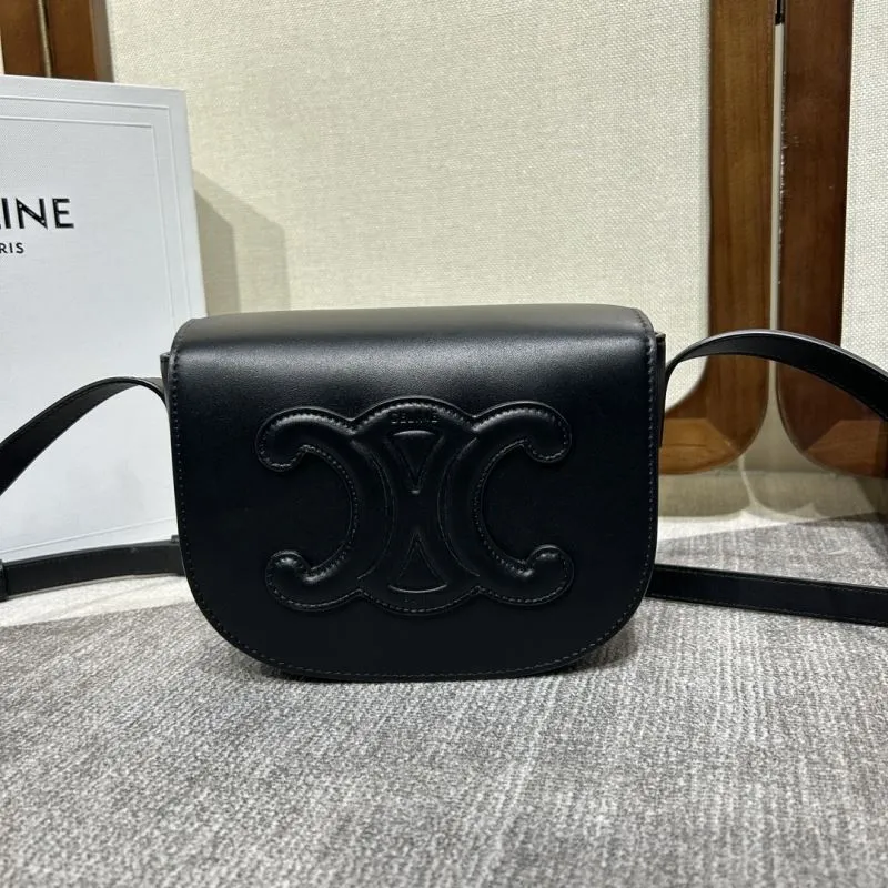 Celine Black Saddle Crossbody Bag 326