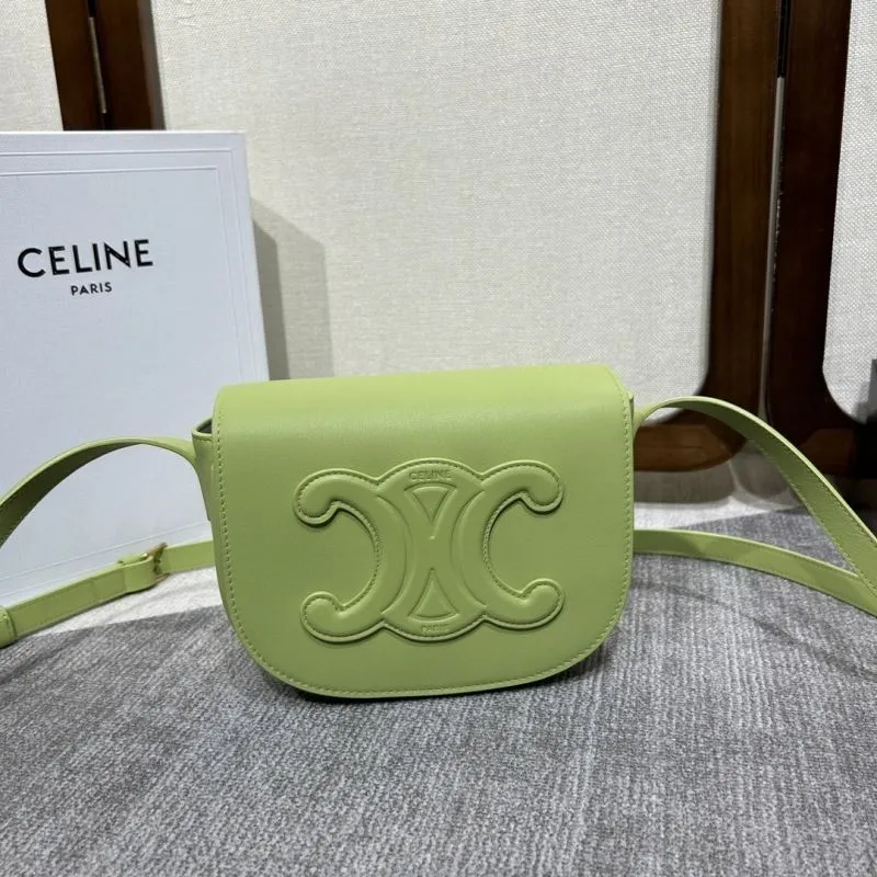 Celine Light Green Satchel Crossbody Bag 327