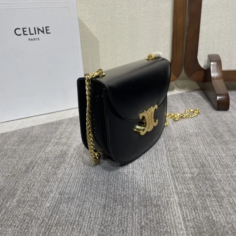 Alternative view of Celine Black Leather Chain Crossbody Bag