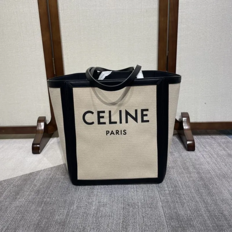 Celine Beige Canvas Tote Bag