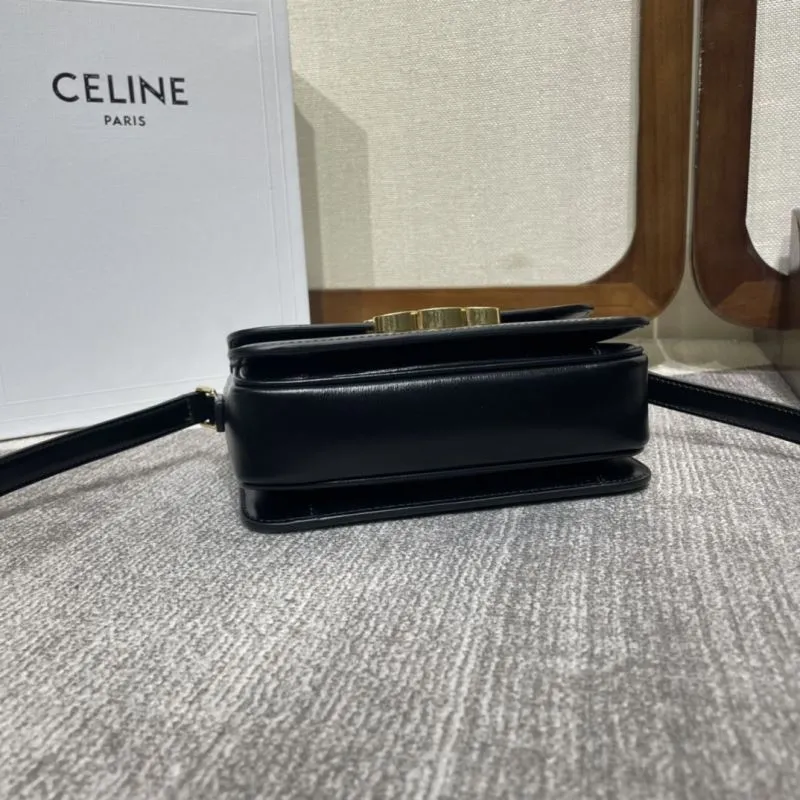 Celine Black Leather Crossbody Satchel Bag 332 - Image 4