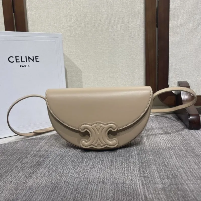 Celine Beige Saddle Crossbody Bag 333