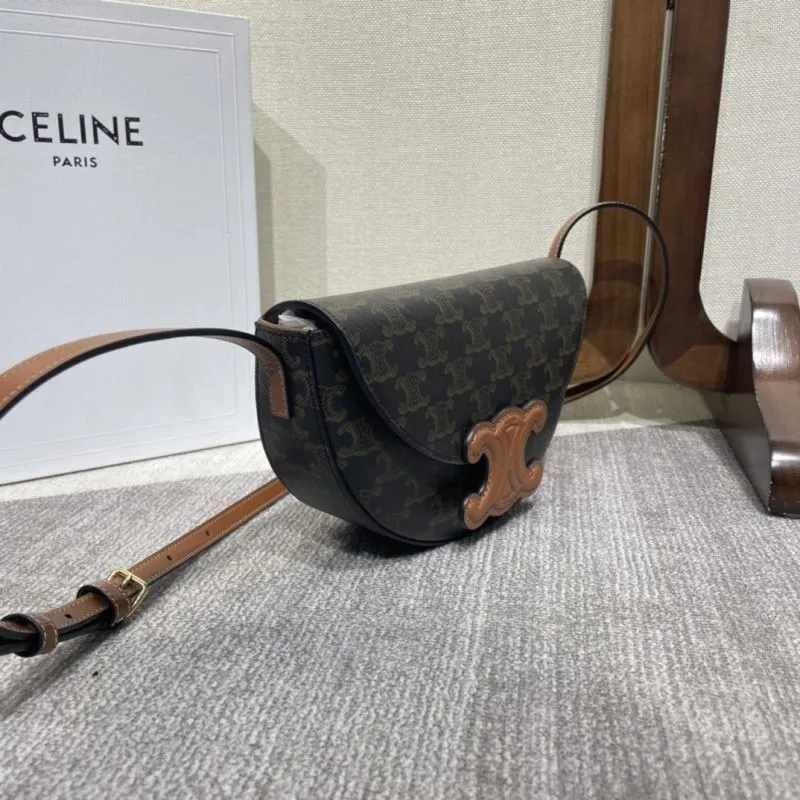 Alternative view of Celine Monogram Crossbody Saddle Bag 336