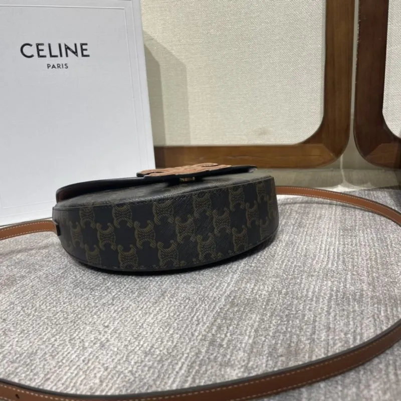 Celine Monogram Crossbody Saddle Bag 336 - Image 4