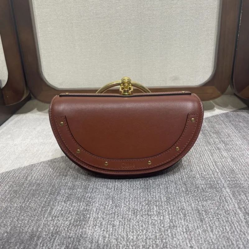 Alternative view of Chloe Brown Leather Crossbody Saddle Bag 339