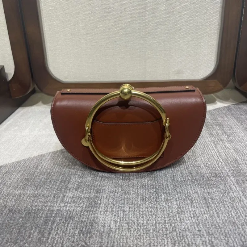 Chloe Brown Leather Crossbody Saddle Bag 339 - Image 4