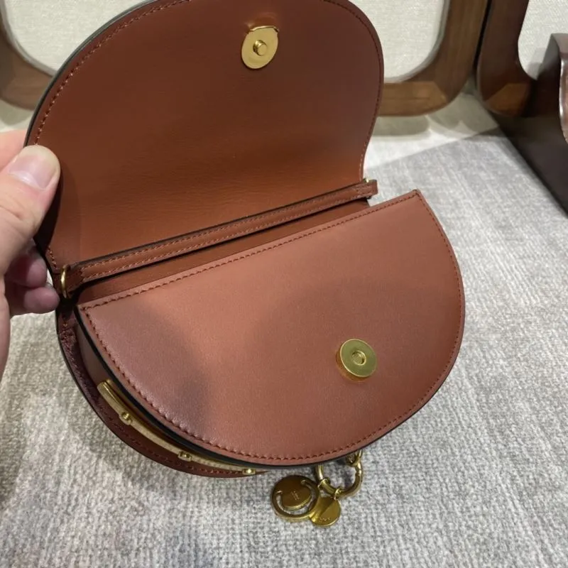 Chloe Brown Leather Crossbody Saddle Bag 339 - Image 7