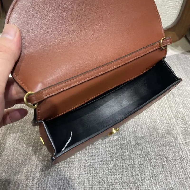 Chloe Brown Leather Crossbody Saddle Bag 339 - Image 8