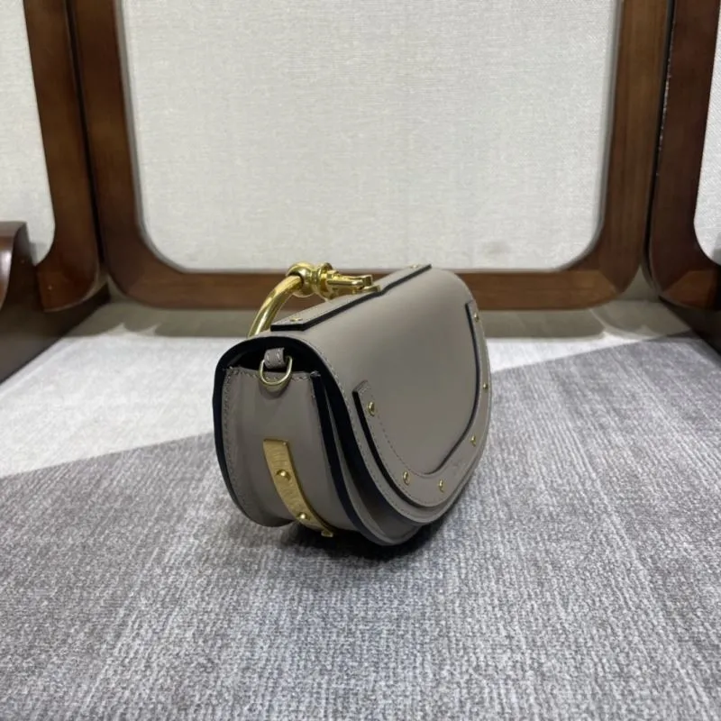 Chloe Taupe Saddle Crossbody Bag - Image 3