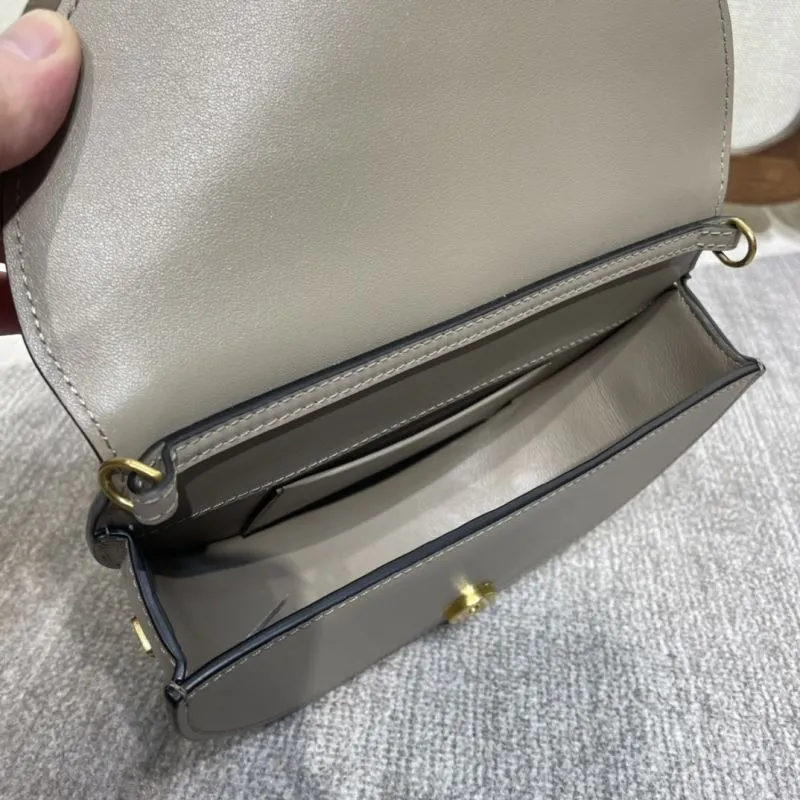 Chloe Taupe Saddle Crossbody Bag - Image 8