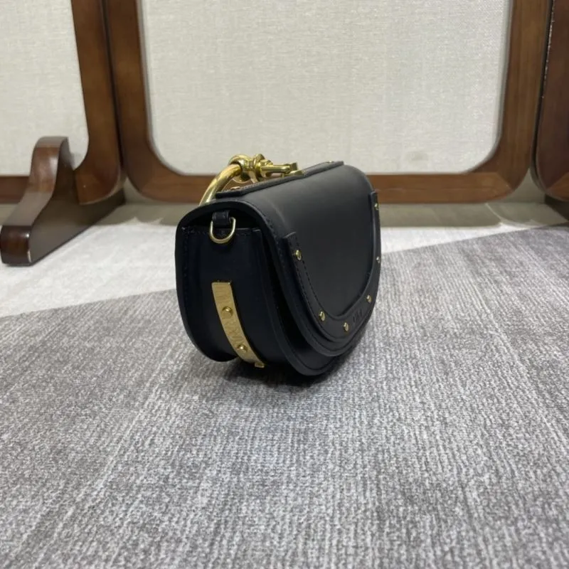Chloe Black Leather Crossbody Saddle Bag - Image 3