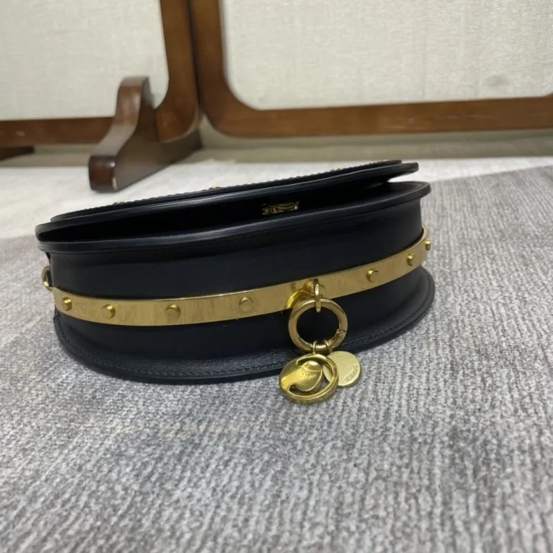 Chloe Black Leather Crossbody Saddle Bag - Image 5