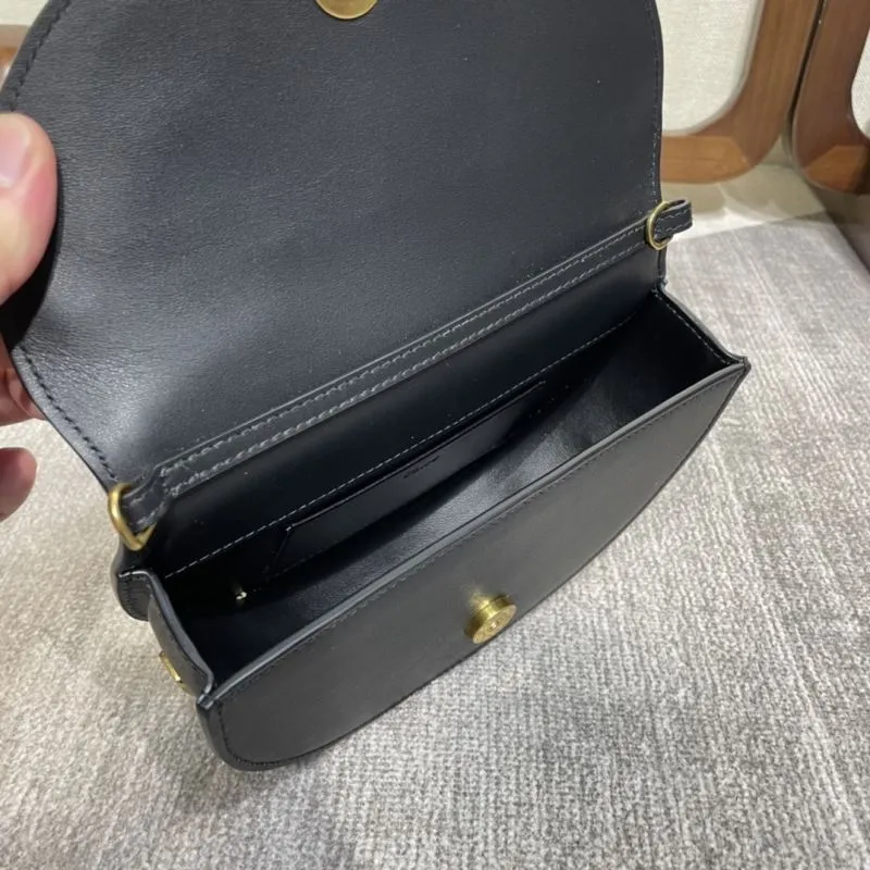 Chloe Black Leather Crossbody Saddle Bag - Image 8