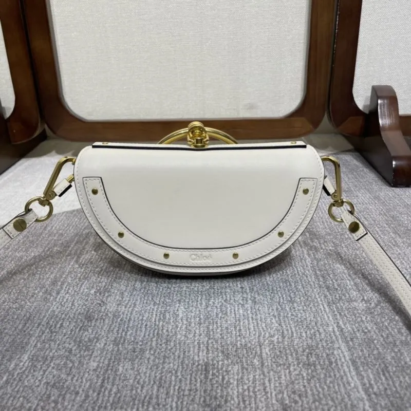 Chloe White Leather Crossbody Bag