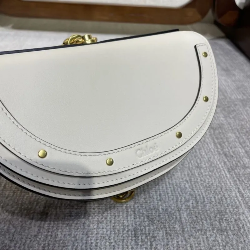 Chloe White Leather Crossbody Bag - Image 6