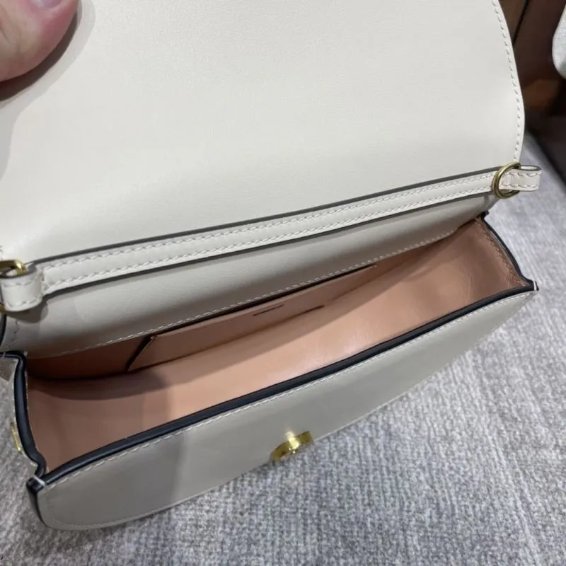 Chloe White Leather Crossbody Bag - Image 8