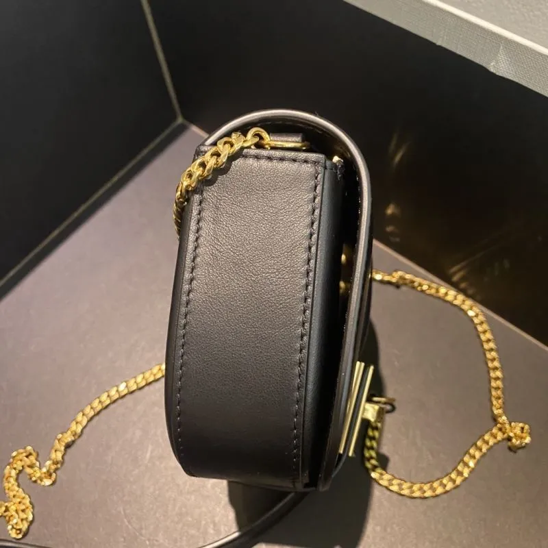 Celine Black Leather Chain Satchel Bag - Image 3