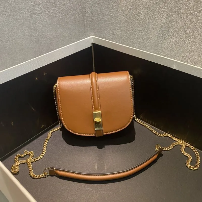 Celine Brown Leather Satchel Bag 345