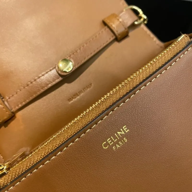 Celine Brown Leather Satchel Bag 345 - Image 8