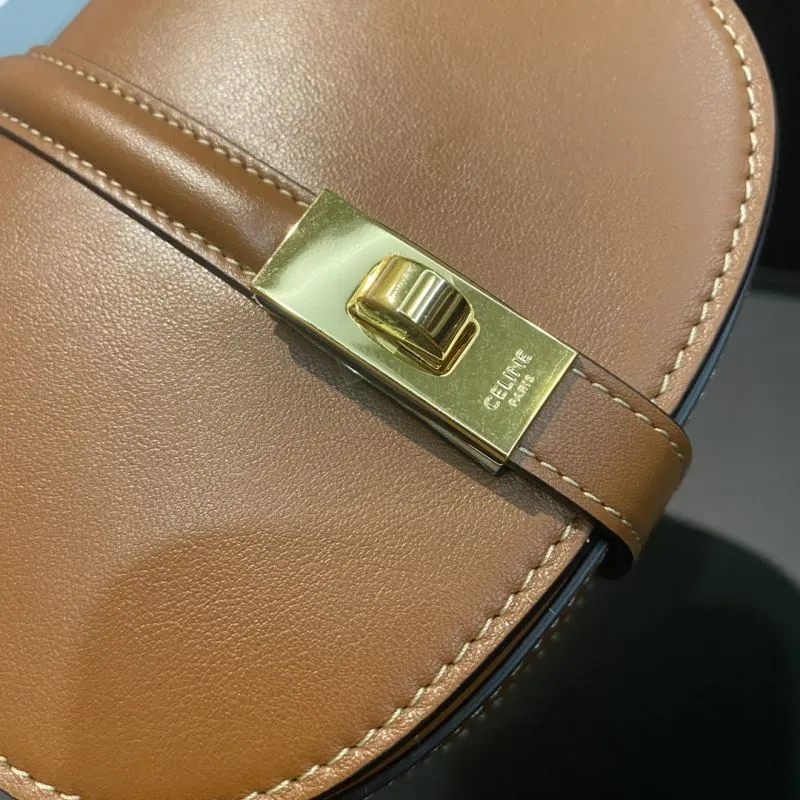 Celine Brown Leather Satchel Bag 345 - Image 9