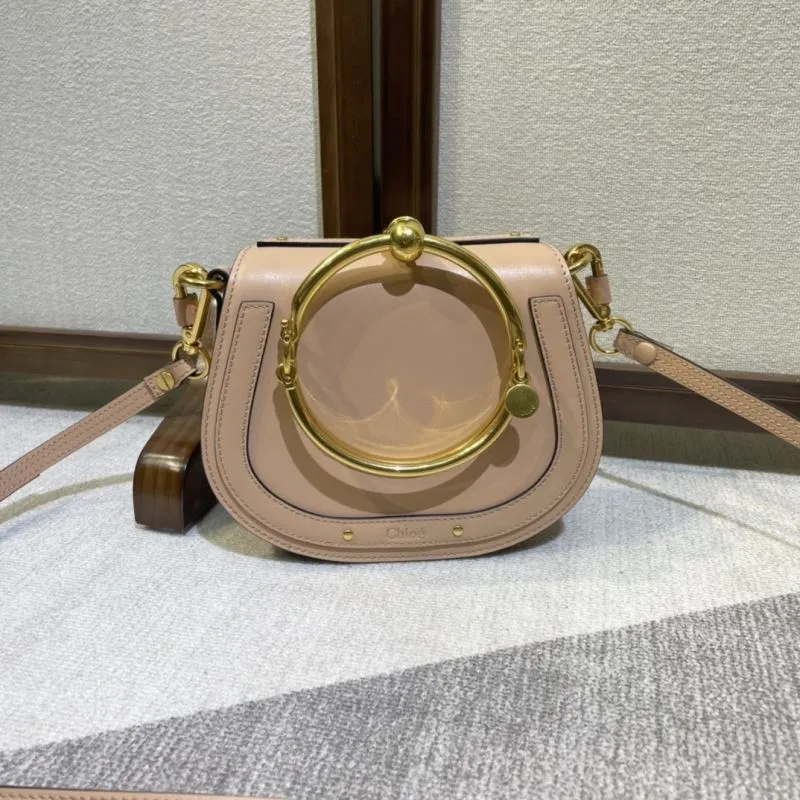 Chloe Blush Pink Crossbody Saddle Bag